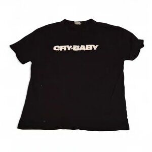 Black Zara 'Cry Baby' T-Shirt short sleeve y2k